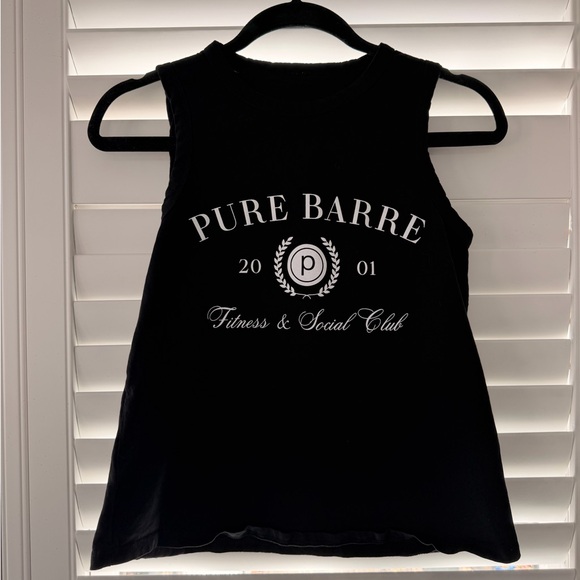 Pure Barre Tops - Pure Barre Black “Fitness & Social Club” Tank with White Logo